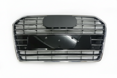 Show Grill Compatible With Audi A6 C7 Facelift(2016-18) Shiny Silver Chrome(Big Number Plate) Tag 61