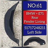 Rear Left Fender Liner 51717248211 Compatible With BMW X6 E71 Tag-FE-61