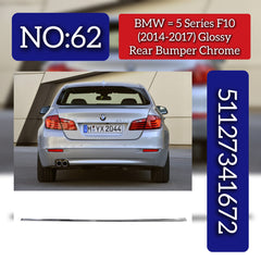 Rear Bumper Chrome 51127341672 Compatible With BMW 5 Series F10 (2014-2017) Tag No.62