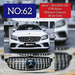 Show Grill Compatible With Mercedes Benz C-Class W205 Silver Chrome With Camera (2019-2022) Tag 62