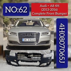 Front Rear Bumper 4H0807065J 4H0807065JGRU Compatible With AUDI A8 D4 (4H2, 4H8, 4HC, 4HL) | A8 / S8 | A8L (2013-2016) Tag No.62