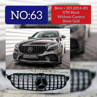 Show Grill Compatible With Mercedes Benz C-Class W205 Black Chrome With Camera (2014-2019) Tag 64