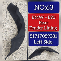 Rear Left Fender Liner 51717059381 Compatible With BMW 3 Series E90 Tag-FE-63