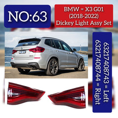 Dickey Light Assy Set Left 63217408743 & Right 63217408744 Compatible With BMW X3 (G01) (2018-2022) Tag No.63