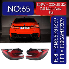 Tail Light Rear Lamp Compatible With BMW 5 Series G30 Tail Light Rear Lamp Left 63218493811 & Right 63218493812 (2020-2022) Tag No.65
