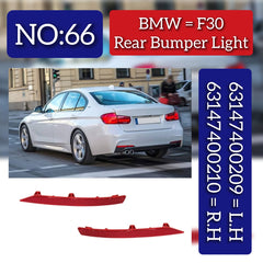 Rear Bumper Reflector Compatible With BMW 3 Series F30 Rear Bumper Reflector Left 63147400209 & Right 63147400210 Tag-RB-66