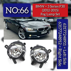 Fog Lamp Set Left 63177248911 & Right 63177248912 Compatible With BMW 3 Series (F30) (2012-2015) Tag No.66