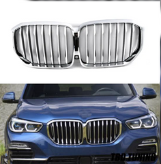 Kidney Grill 51137454887 Silver Chrome Compatible With BMW X5 G05 Tag 66