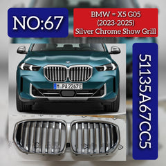 Silver Chrome Show Grill 51135A67CC5 Compatible With BMW X5 (G05) (2023-2025) Tag No.67