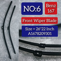 Front Wiper Blade Set (26'22 Inch) A1678209301 Compatible MERCEDES-BENZ (W167) ) Tag No.6