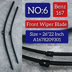 Front Wiper Blade Set (26'22 Inch) A1678209301 Compatible MERCEDES-BENZ (W167) ) Tag No.6