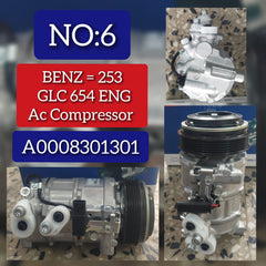 AC Compressor A0008301301 Compatible with MERCEDES-BENZ C-CLASS (W205) & CLS (C257) & E-CLASS (W213) & GLC (X253) (654)