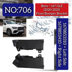 Front Bumper Bracket Left 1678853310 & Right Compatible With Mercedes-Benz GLE Class W167 (2020-2025) Tag No.706