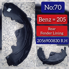 Rear Right Fender Liner 2056900830 A2056900830 Compatible With MERCEDES-BENZ C-CLASS W205 Tag-FEM-70