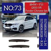 Front Side Fender Trim Chrome Left 51768063027 & Right 51768063028 Compatible With BMW X6 F16 Tag No.73
