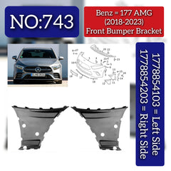 Front Bumper Bracket Left 1778854103 & Right 1778854203 Compatible With Mercedes-Benz A-CLASS W177 (2018-2023) Tag No.743