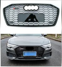 RS6 Full Black Honeycomb Show Grill Compatible With Audi A6 C8(2019-23) Tag No.74