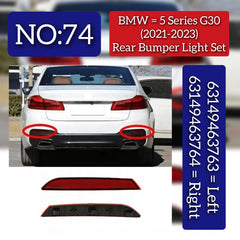 Rear Bumper Reflector Compatible With BMW 5 Series (G30, F90) Rear Bumper Reflector Left 63149463763 & Right 63149463764 Tag No.74