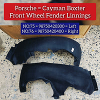 Front Left Fender Liner 98750420300 Compatible With Porsche & Boxster