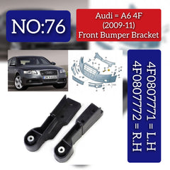 Front Bumper Bracket Right 4F0807772 & Left 4F0807771 Compatible With Audi A6 (2009-2011) No:- 76