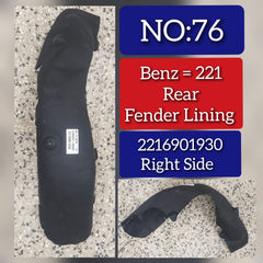 Rear Right Fender Liner 2216901930 2216900030 A2216901930 Compatible With MERCEDES-BENZ S-CLASS W221 Tag-FEM-76