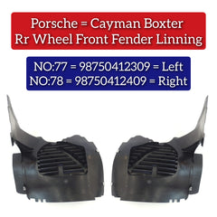 Rear Wheel Front Right Fender Liner 98750412309 98750412409 Compatible With Cayman & Boxer