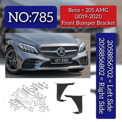 Front Bumper Bracket Left 2058856702 & Right 2058856802 Compatible With Mercedes-Benz C-CLASS W205 (2019-2021) Tag No.785