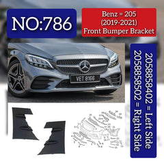 Front Bumper Bracket Left 2058858402 & Right 2058858502 Compatible With Mercedes-Benz C-CLASS W205 (2019-2021) Tag No.786