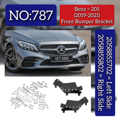 Front Bumper Bracket Left 2058855702 & Right 2058855802 Compatible With Mercedes-Benz C-CLASS W205 (2019-2021) Tag No.787