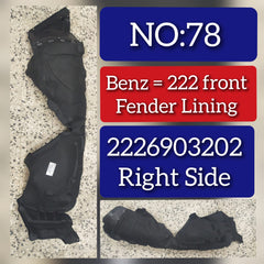 Rear Right Fender Liner 2226903202 2226900130 2226905300 2226908000 Compatible With MERCEDES-BENZ S-CLASS W222 Tag-FEM-78