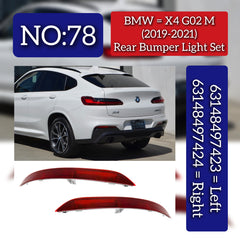 Rear Bumper Light Set Right 63148497424 & Left 63148497423 Compatible With BMW X4 (G02) (2019-2021) Tag No.78