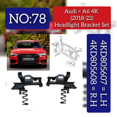 Rear Bumper Bracket Headlight Left 4KD805607 Right 4KD805608 Compatible With Audi A6 4K(2018-2022) No:- 78