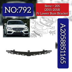 Front Lower Bumper Bracket 2058851165 Compatible With Mercedes-Benz C-CLASS W205 (2015-2018) Tag No.792