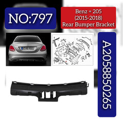 Rear Bumper Bracket 2058850265 Compatible With Mercedes-Benz C-CLASS W205 (2015-2018) Tag No.797