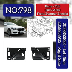 Front Bumper Bracket Left 2058853823 & Right 2058853923 Compatible With Mercedes Benz C-Class (W205) (2015-2018) Tag No.798