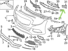 Front Bumper Bracket Left 2058853823 & Right 2058853923 Compatible With Mercedes Benz C-Class (W205) (2015-2018) Tag No.798