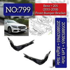 Front Bumper Bracket Left 2058853865 & Right 2058853965 Compatible With Mercedes Benz C-Class (W205) (2015-2018) Tag No.799