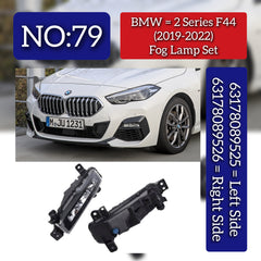 Fog Lamp Right 63178089526 & Left 63178089525 63179477667 9477667 Compatible With BMW 2 Series F44 (2019-2022) Tag No.79