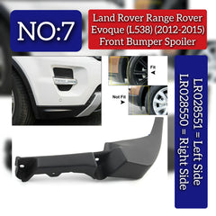 Front Bumper Spoiler Right LR028550 & Left LR028551 Compatible With Land Rover Range Rover Evoque - L538 (2012-2015) Tag No.7