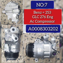 AC Compressor A0008303202 0008303202 0008303702 0008307100 0038302060 A0038302060 Compatible with MERCEDES-BENZ C-CLASS (W205) & GLC (X253) & GLE (W166) & GLS (X166) (276)