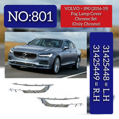 Fog Lamp Chrome Left 31425448 & Right 31425449 Compatible With VOLVO V90 Tag No.801 (2016-2019)