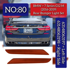 Rear Bumper Light Left 63148063197 & Right 63148063198 Compatible With BMW 7 Series (G12) (2016-2019) Tag No.80