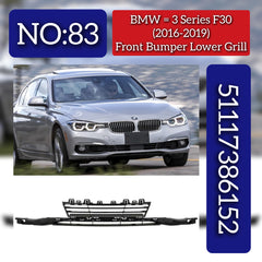 Front Middle Bumper Lower Center Mesh Bezel Grille 51117386152 51117397625 Compatible With BMW 3 Series (F30, F80) (2016-2019) Tag-BG-83