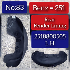Rear Left Fender Liner 2518800505 A2518800505 Compatible With MERCEDES-BENZ R-CLASS W251 Tag-FEM-83