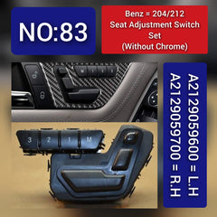 Mercedes-Benz C-CLASS 204/ E-CLASS 212 Seat Adjustment Switch Set Without Chrome - A2129059600 (L.H) & A2129059700 (R.H) Tag-SW-83