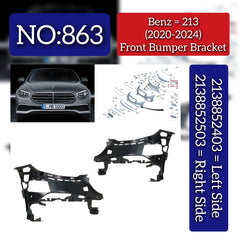 Front Bumper Bracket Left 2138852403 & Right 2138852503 Compatible With Mercedes-Benz E-CLASS W213 (2020-2024) Tag No.863