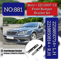 Front Bumper Bracket Left 2218850714 & Right 2218850814 Compatible With MERCEDES-BENZ S-CLASS (W221) 2007-2013 Tag No.881