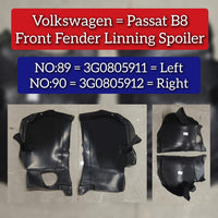 Front Left Wheel Fender Spoiler 3G0805911 3G0805911AC 3G0805911S 3G0805911T 3G0805911AC 3G0805911S 3G0805911T Compatible With Volkswagen PASSATA4 B8 (362) (2016) Tag No.89