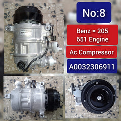 AC Compressor A0032306911 Compatible With MERCEDES-BENZ C-CLASS (W205) & C-CLASS Convertible (A205) & GLC (X253)