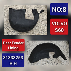 Rear Right Fender Liner 31333253 Compatible With VOLVO S60 Tag-FEV-08
